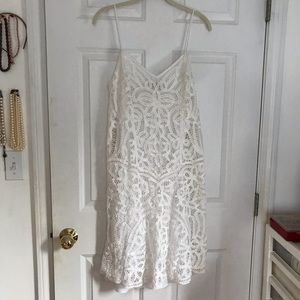 Polo Ralph Lauren White Lace Midi Slip Dress